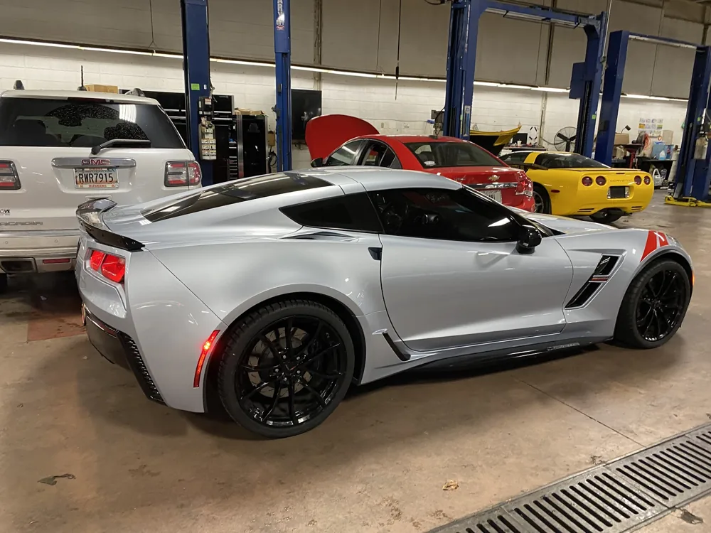 Inside VIP Window Tinting — shop interior and work bay